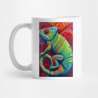 Reptile Lover and Lizard Lover Op Art Chameleon Mug